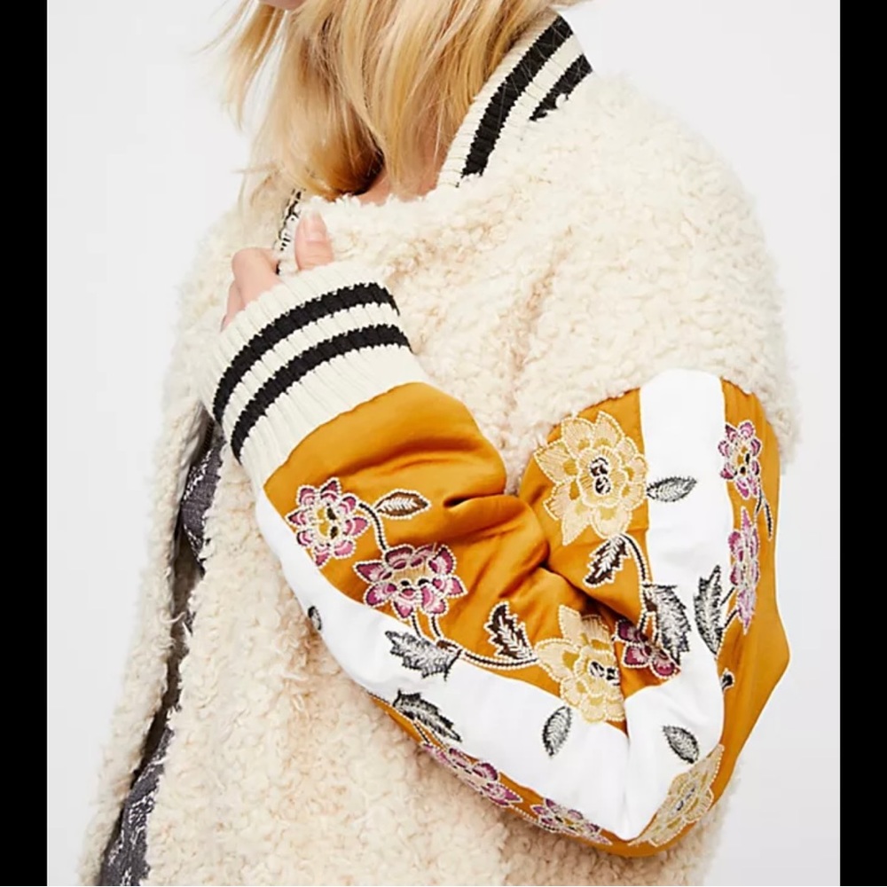 Dandelion Furry Varsity Jacket